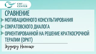 видео: Сравнение мотивационного консультирования, сократовского диалога и ОРКТ. картинка: Сравнение мотивационного консультирования, сократовского диалога и ОРКТ.
