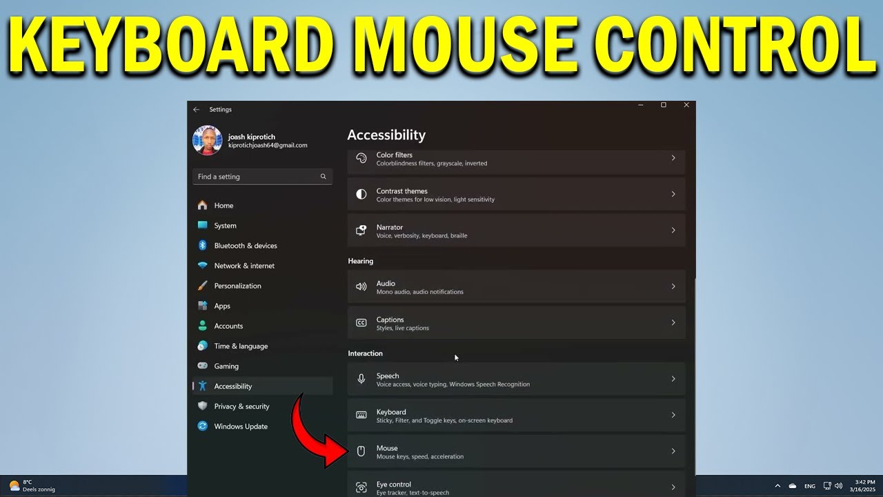 How To Control Mouse Cursor From Keyboard Windows 11 - Quick Fix - YouTube
