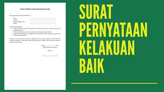 Surat Pernyataan Kelakuan Baik