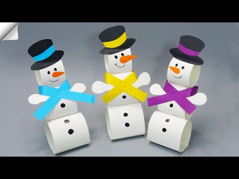 Easy Paper snowman - Christmas crafts 2023 