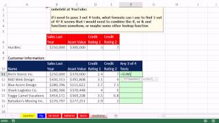 Mr Excel & excelisfun Trick 148: Logical Formula: 3 Out Of 4 Tests Are Met, Deliver a TRUE