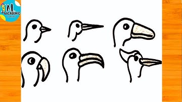 How to draw Bird Beaks | Drawing Different Types of Beaks of Bird