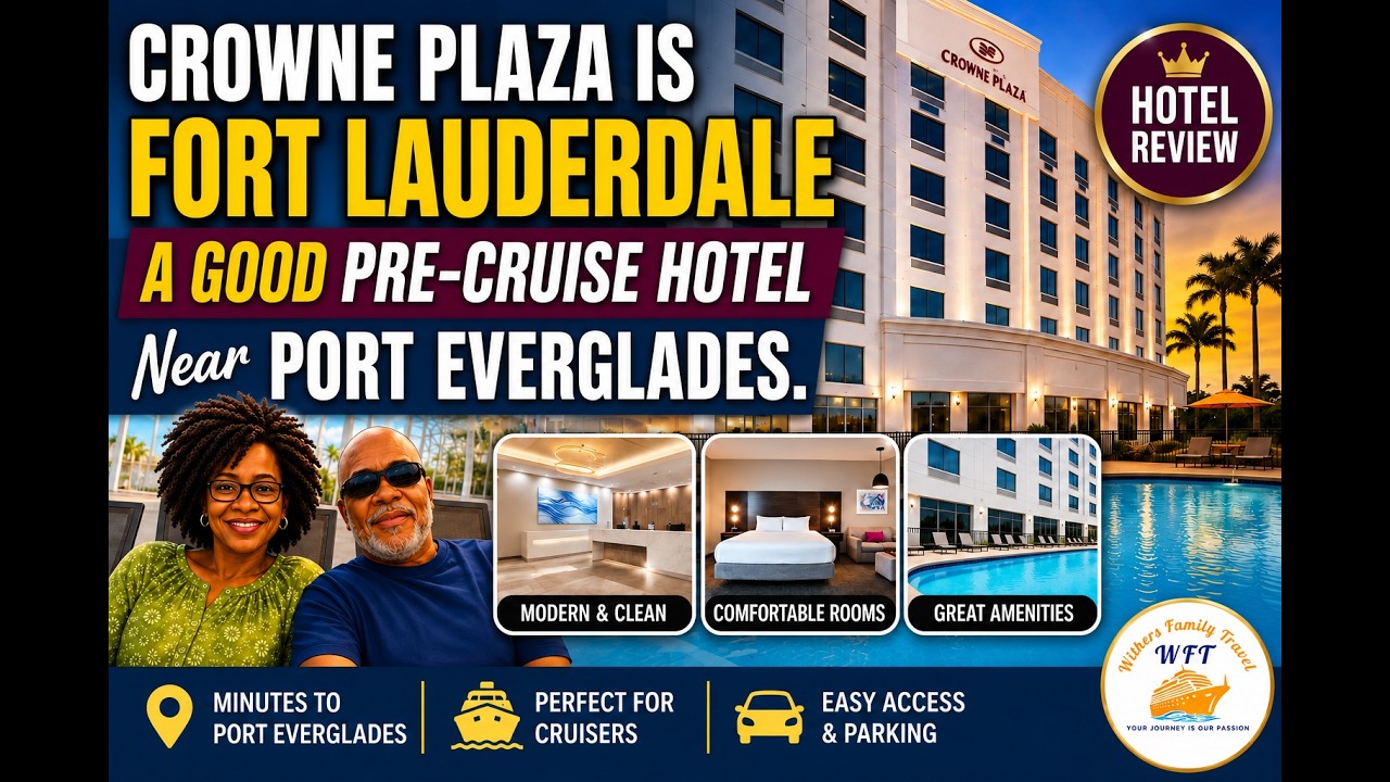 Crowne Plaza Fort Lauderdale Cruise Port Hotel & Room Tour | Great Pre & Post Cruise Stay!