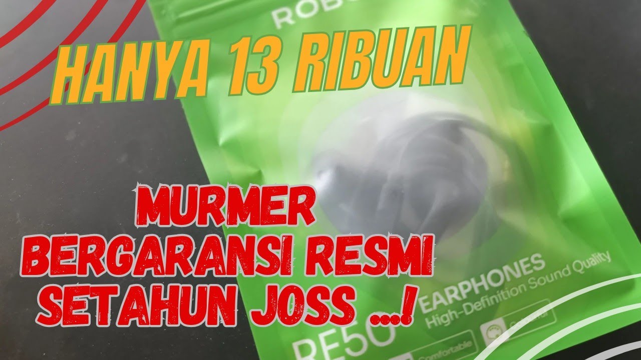 Earphone Terbaru Murah Banget Sudah Bergaransi | UNBOXING,REVIEW ROBOT RE50