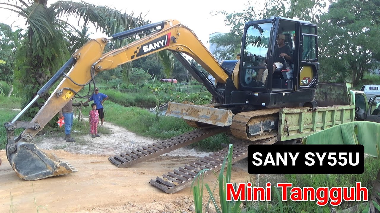 Ekskavator Mini Kelas 6 Ton SANY SY55U Tenaga Kuat Berkerja Meratakan Tanah