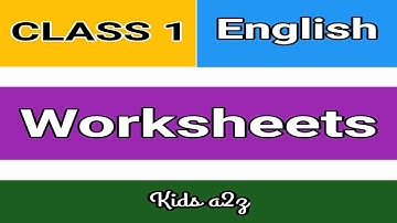 English Worksheets for Class 1 | Grade 1 Worksheets | Class 1 English Worksheets |  Part 2