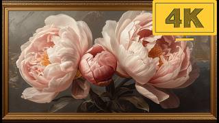4K TV WALLPAPER Soft Pink Peony Blossoms | Classic Luxury Floral Wall Art screenshot 5