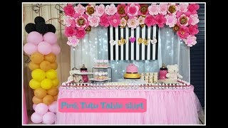 Flower Backdrop for Babyshower  and Tulle Table Skirting