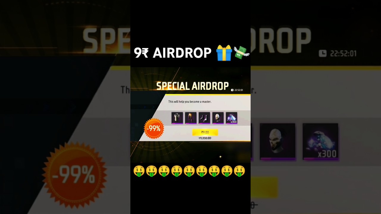 ₹9 AIRDROP 300 DIAMOND 💎+BUNDLE🤑#garenafreefire #topup #airdrops # ...