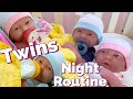 Newborn twins first night home routine  realistic jc toys berenguer reborn baby dolls