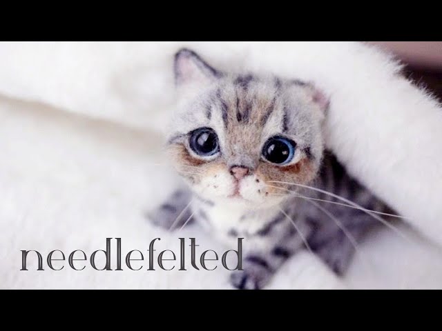 羊毛フェルトを使用したシルバータビー柄仔猫の制作過程vol35】#craft