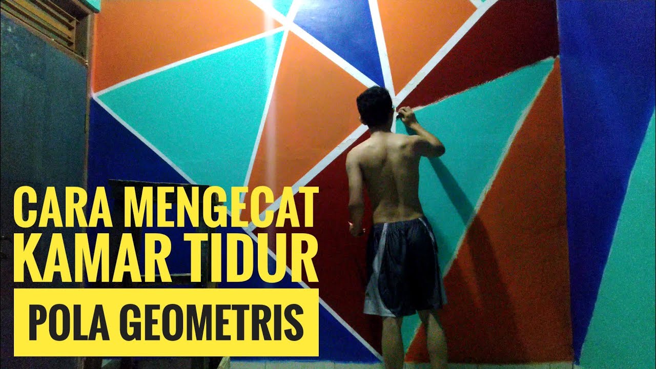  Cara  mengecat  dinding kamar  tidur motif geometris YouTube