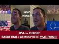 American Reacts “USA vs EUROPE BASKETBALL FANS AND ATMOSPHERE” Reaction