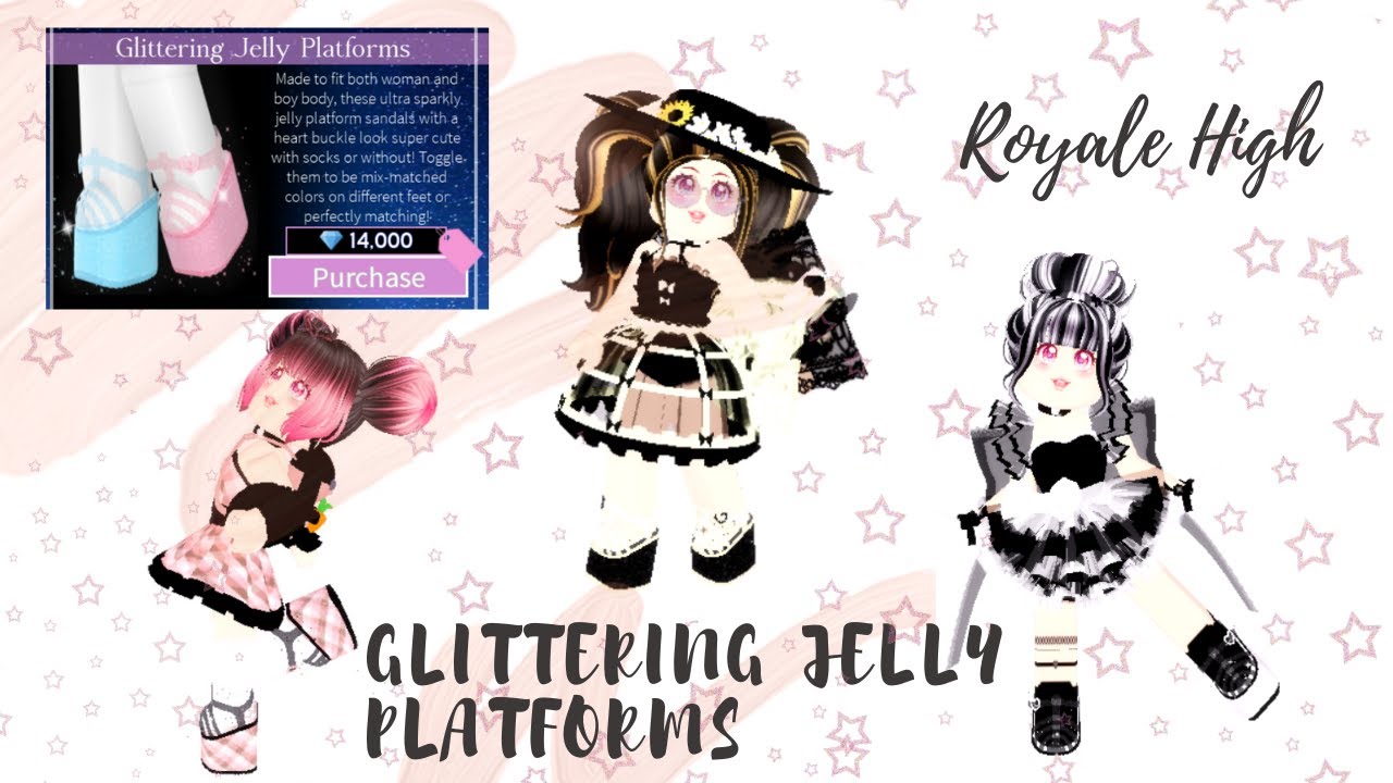 ROYALE HIGH NEW GLITTERING JELLY PLATFORMS + OUTFITS YouTube