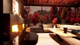 Cozy Autumn Jazz & Fireplace 🍂 Soft Jazz Music, Rain on Window & Cabin Ambience to Unwind screenshot 5