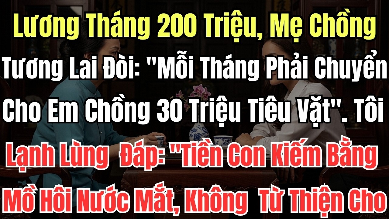 Lương Tháng 200 Triệu, Mẹ Chồng Tương Lai Đòi: 