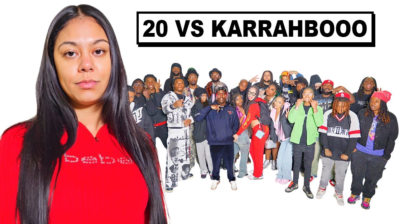 20 PEOPLE VS 1 RAPPER : KARRAHBOOO - YouTube