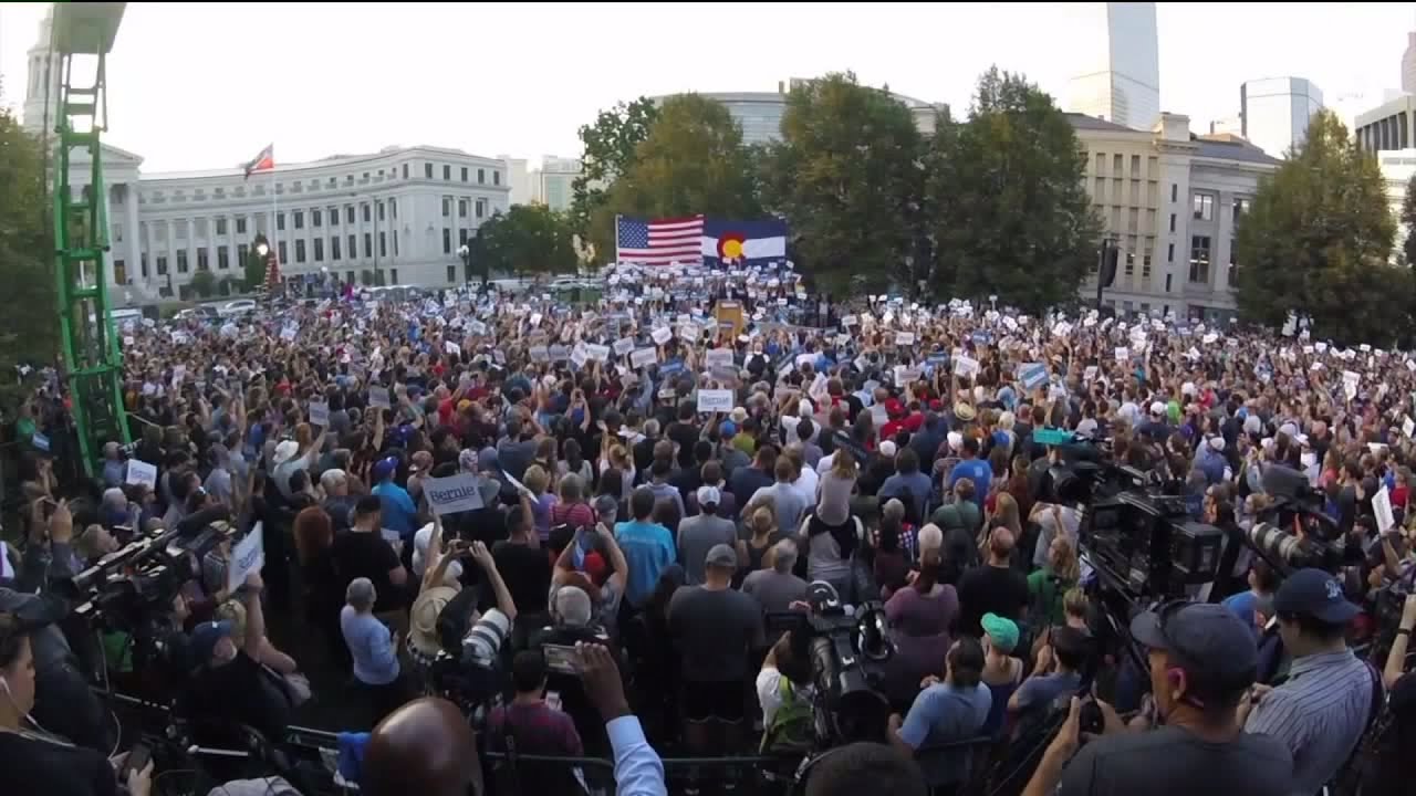 Bernie Sanders hold rally in Denver - YouTube
