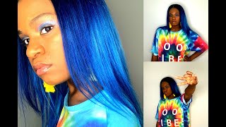 Adore Blue Hair Watercolor Method | Easiest Way To Color Weave