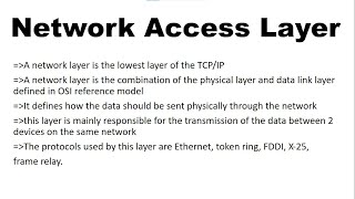 Network Access Layer | Data Link Layer And Physical Layer In TCP/IP Reference Model |Technical icode