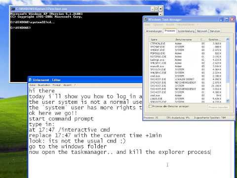 How to log in as 'System' user in Windows XP