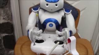 NAO robot pilots a Phantom Vision Drone, oh no! #Aldebarannao #homerobot #humanoidrobot