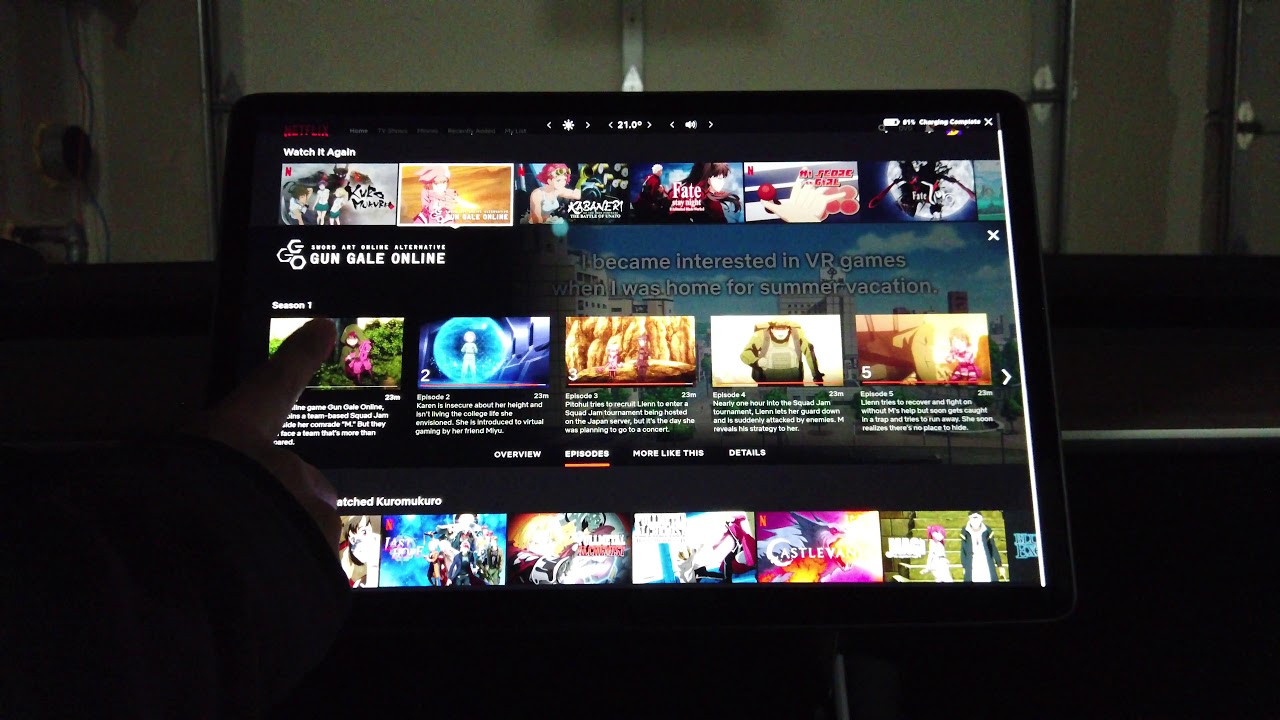 Tesla Software V10 Netflix