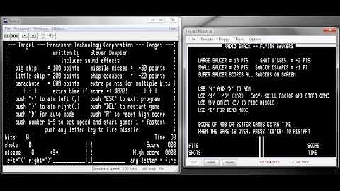 TRS-80 game "Flying Saucer", clone of Sol-20 game "TARGET"