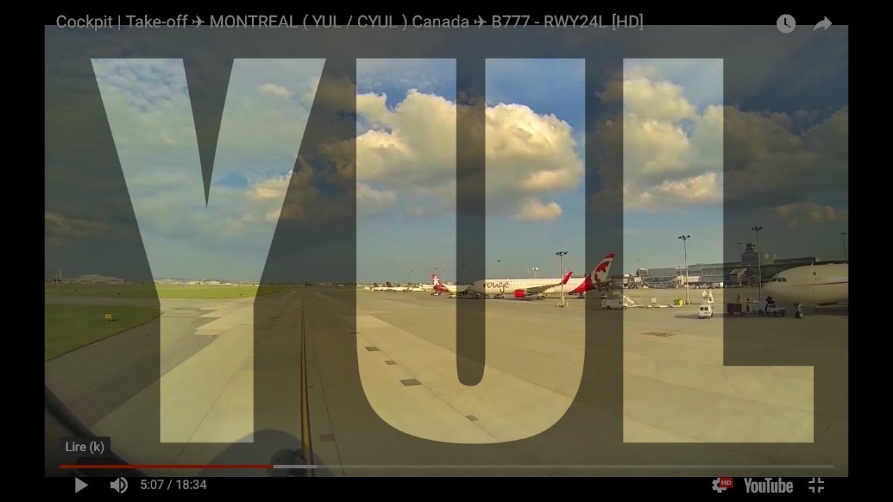 Cockpit | Take-off ✈ MONTREAL ( YUL / CYUL ) Canada ✈ B777 - RWY24L [HD]
