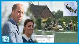 Prince William and Princess Kate say they are 'incredibly sad' to hear of death of pilot in Spitfire