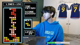 2-time Champ goes for World Record (10 million) in NES tetris