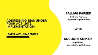Aug 29 2020: Addressing bias under POSH Act, 2013, Implementation.