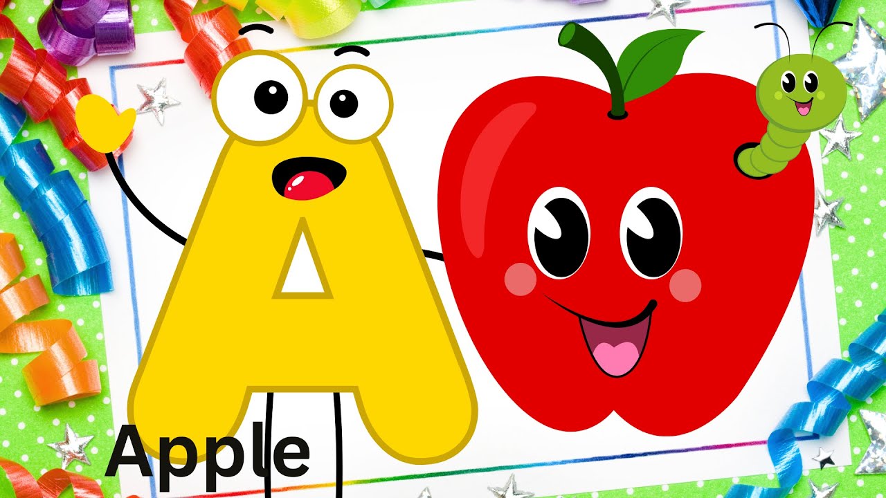 A is for Apple Red and Sweet / ABC Phonics Song A to Z / Fun & easy ...