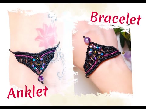 DIY easy macrame anklet / bracelet | How to make tribal style anklet | Macrame anklet tutorial