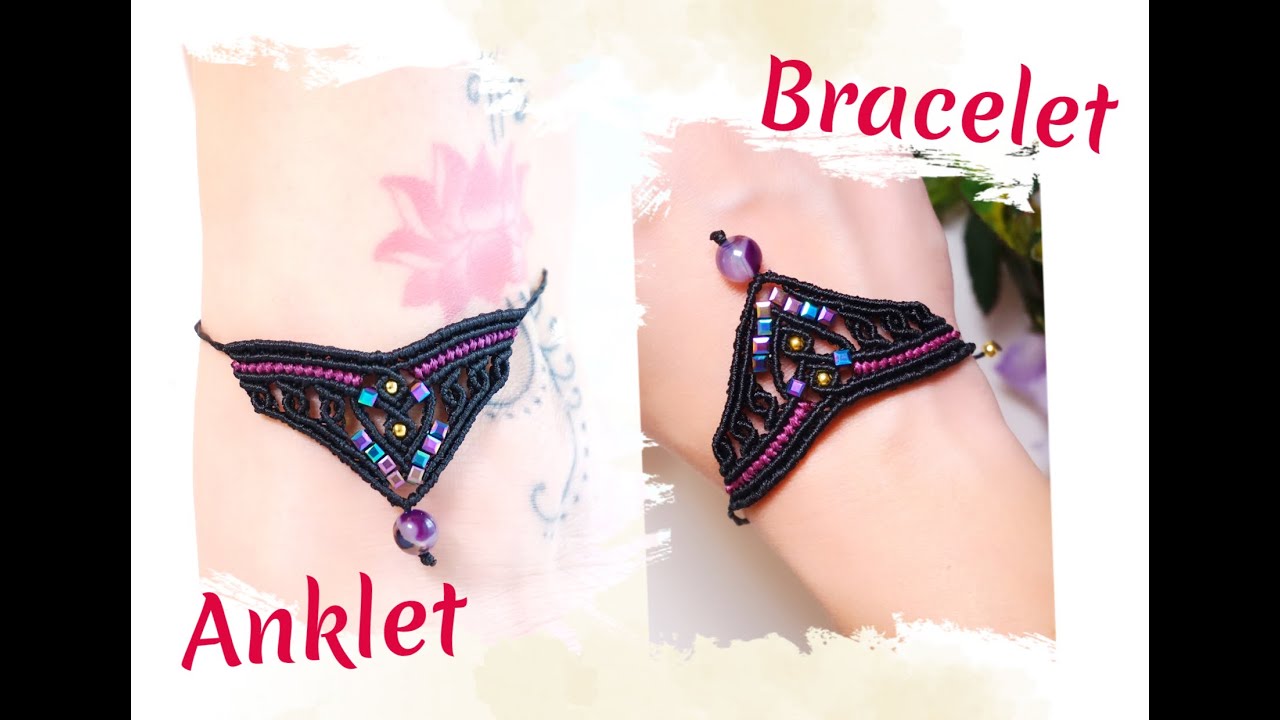 DIY easy macrame anklet / bracelet Step by Step Tutorial