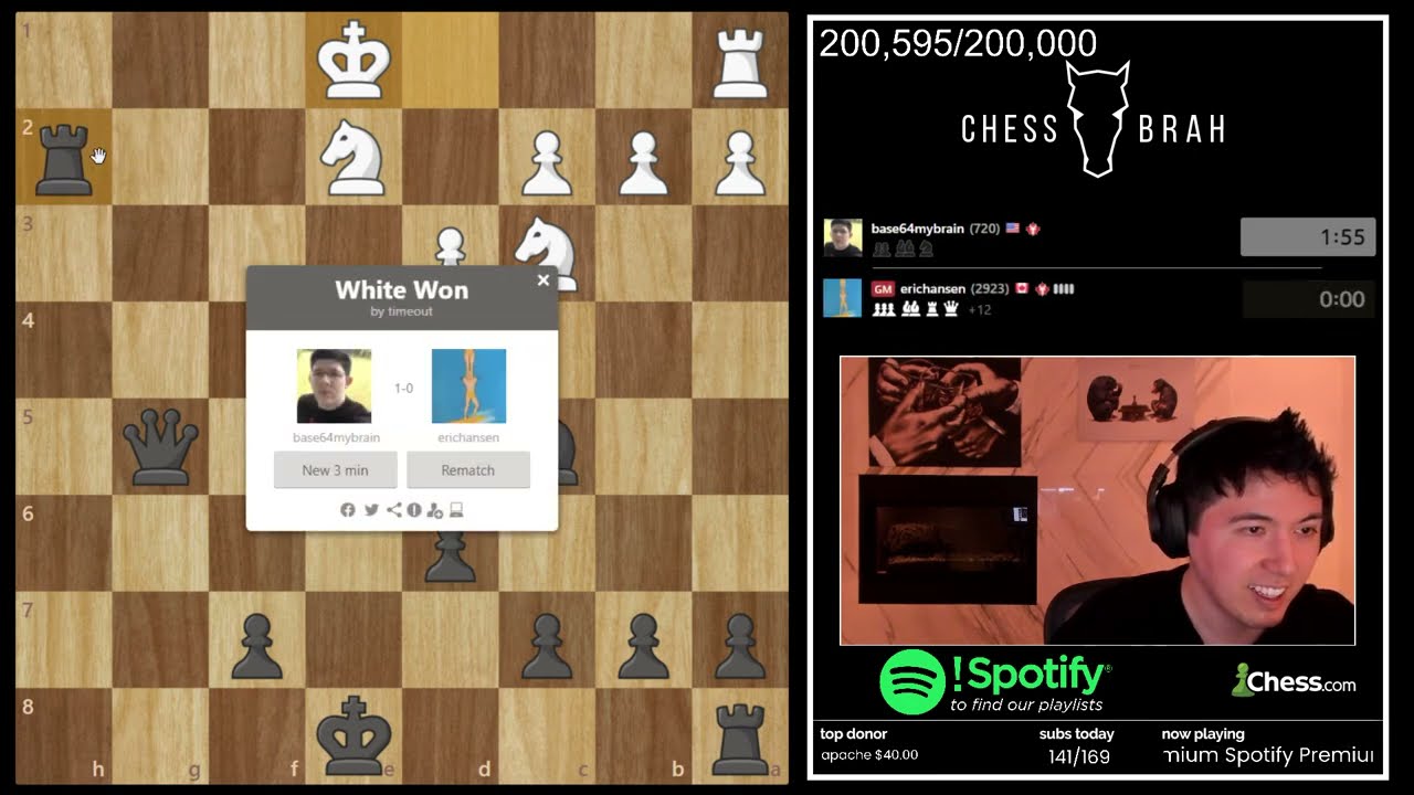 Grandmaster loses to a 700 rated player, on YouTube