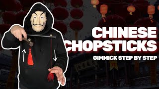 Chinese Chopsticks Magic Trick Tutorial 🪄 HOW TO MAKE THE GIMMICK #tutorial #magic #tricks #trend