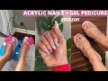 Doing my own Acrylic Nails & Gel Pedicure *soft feet* | Trying Amazon Nail Finds | allofdestiny