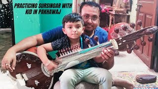 #Sursingar with #Pakhawaj : Joydeep Mukherjee with his kid in Pakhawaj