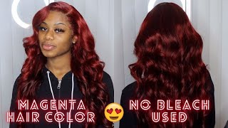 Dying My Hair With Loreal HiColor Highlights: Red And Magenta