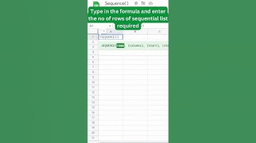 Create a sequential list of numbers using Sequence ( ) formula in Google sheets & Excel