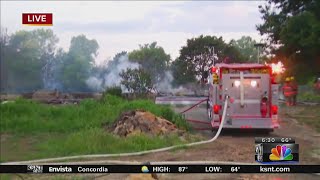 Crews working house fire in western Shawnee County