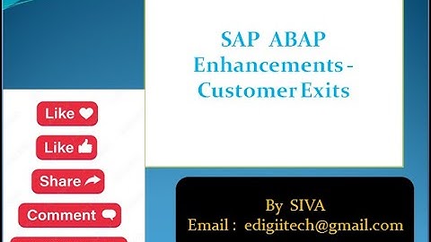 3. SAP ABAP - Enhancements-   Customer Exits - Part1