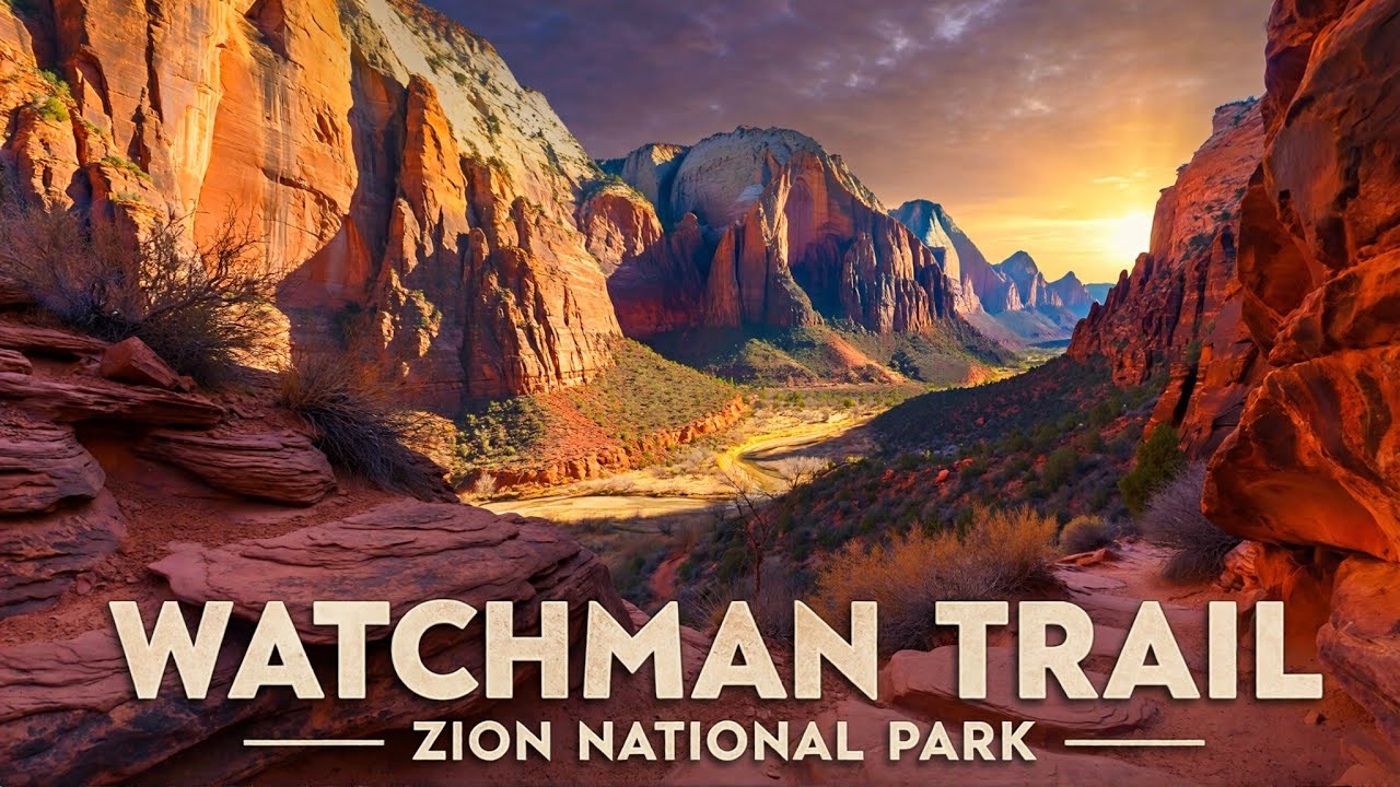 Watchman Trail Sunset Hike • Zion National Park | Relaxing POV, River Sounds & Epic Views