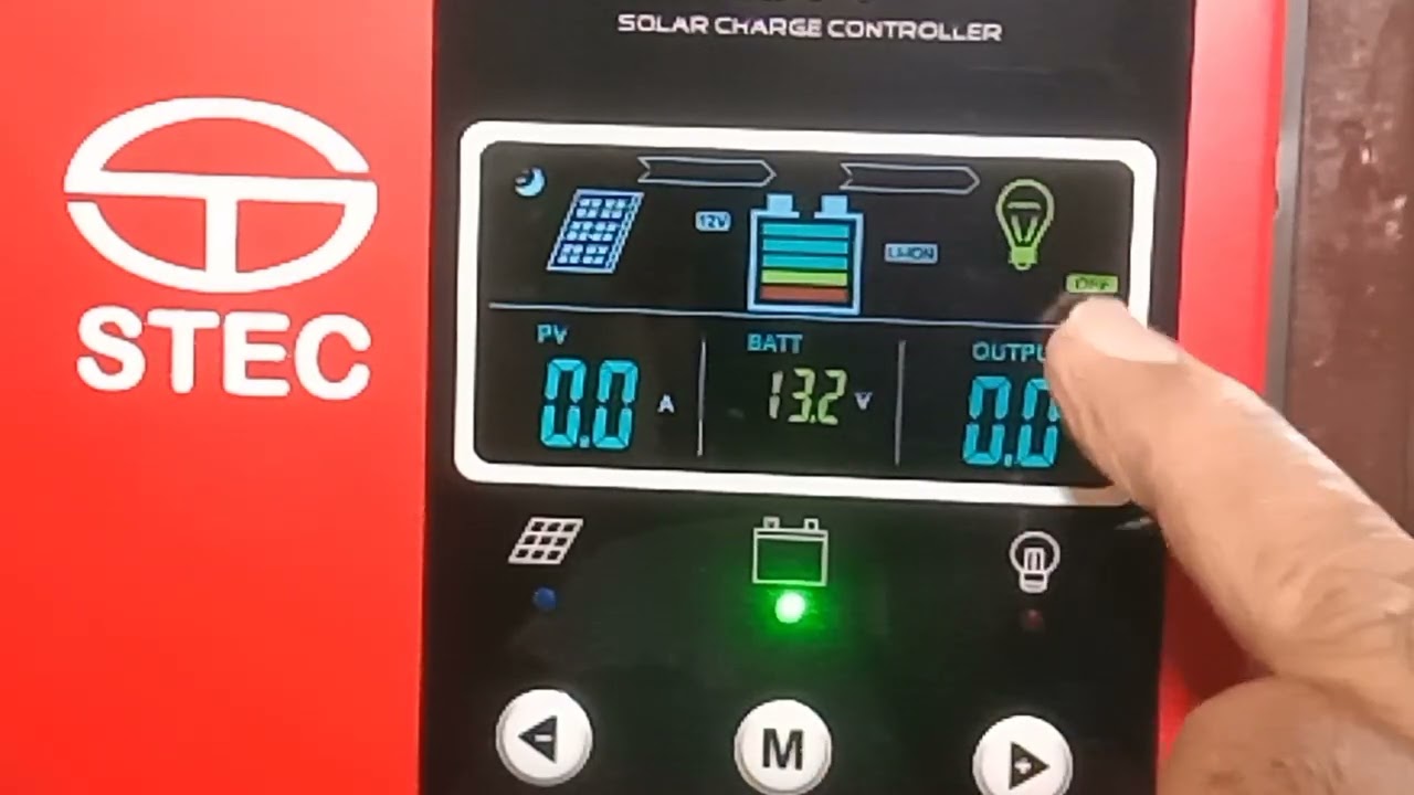SOLAR CHARGE CONTROLLER MPPT 12 VOLT - CARA PASANG SCC STEC 40A PADA LiFePO4
