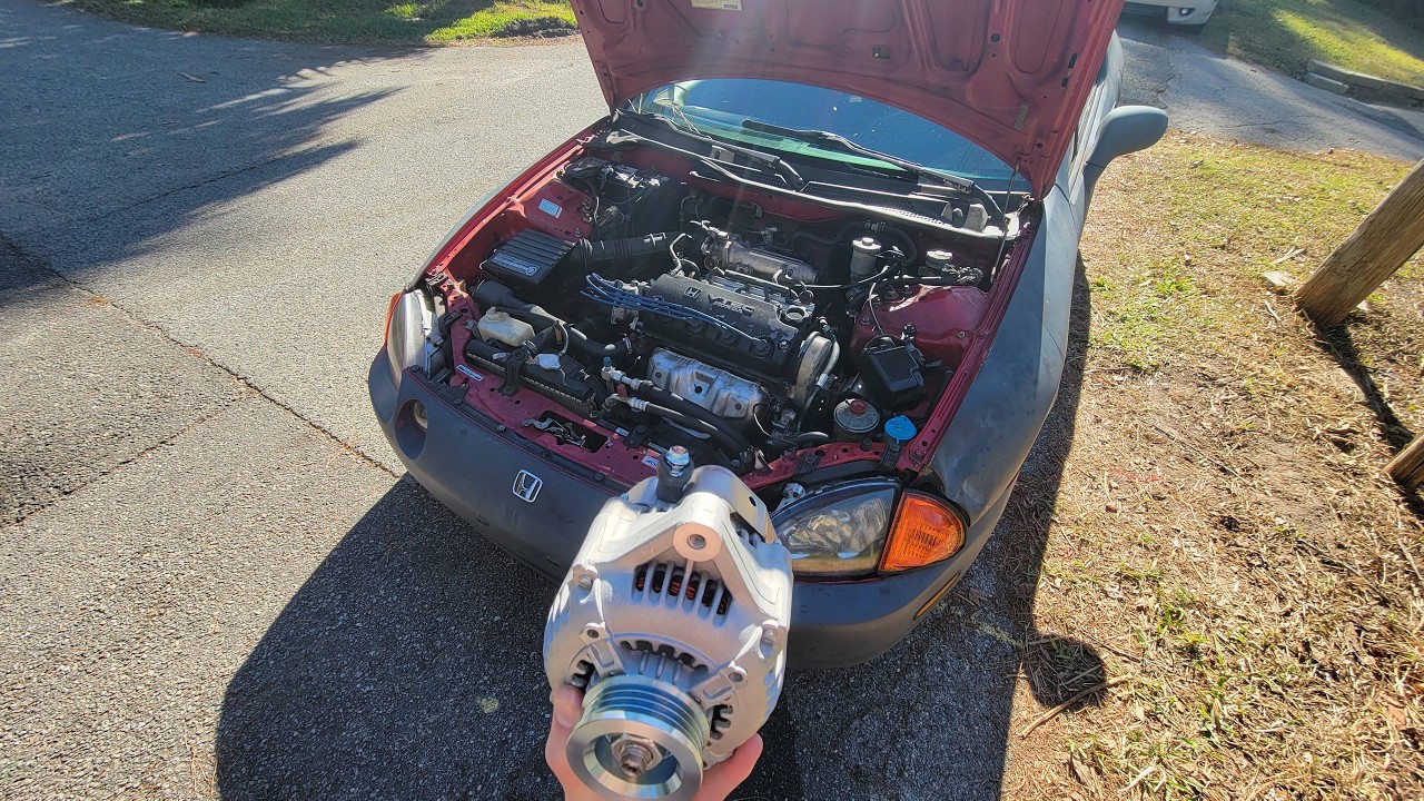 Замена генератора на Del Sol.