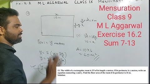Mensuration Class 9 icse m l aggarwal || Exercise 16.2 || Sum 7-13 || Area of quadrilateral