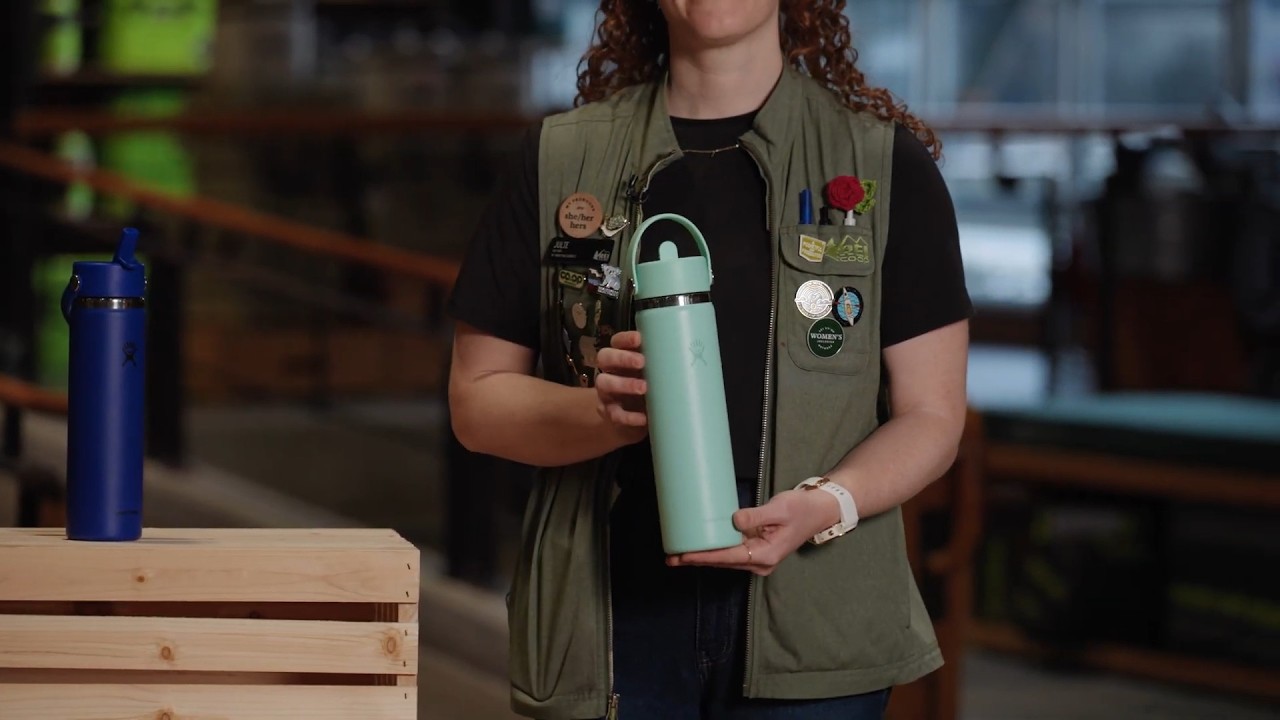 Preview of Hydro Flask Wide-Mouth Vacuum Water Bottle with Flex Straw Cap - 24 fl. oz. Video