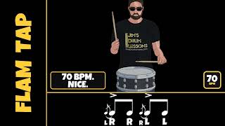 Flam Tap: 20 to 200 BPM Speed Trainer | Drum Rudiment Play Along