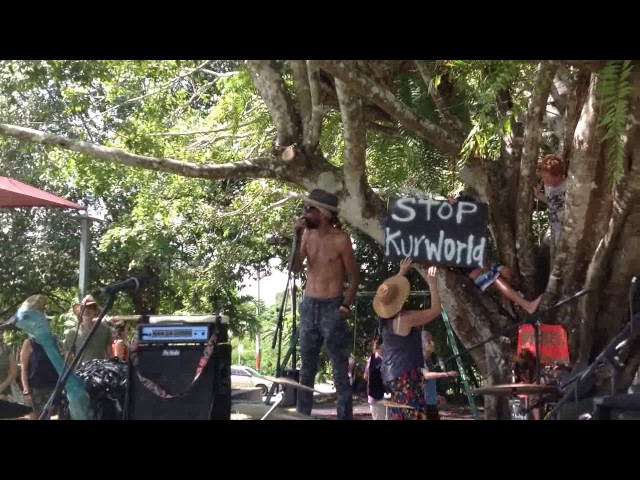 RALLY AGAINST KUR-WORLD KURANDA 26 MAR 17 -Willie Brim, Buluwai Traditional Owner/Cultural Custodian